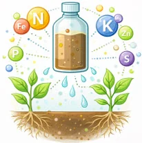 Illustration de l'engrais organique et des nutriments